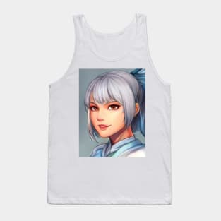 Grey Hair Anime Girl Tank Top